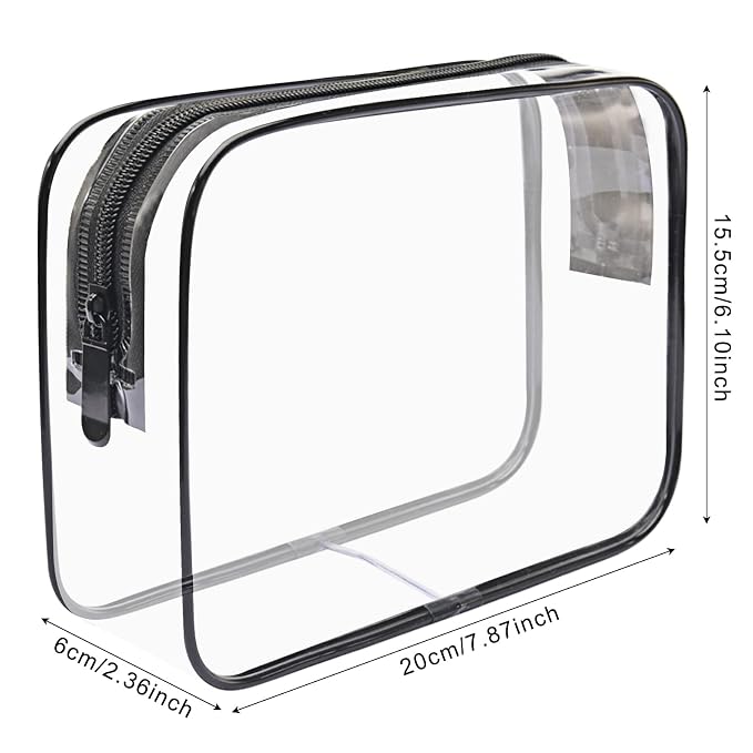 Lermende 2pcs Clear Toiletry Bag TSA Approved Travel Bag, Carry On - Image 2