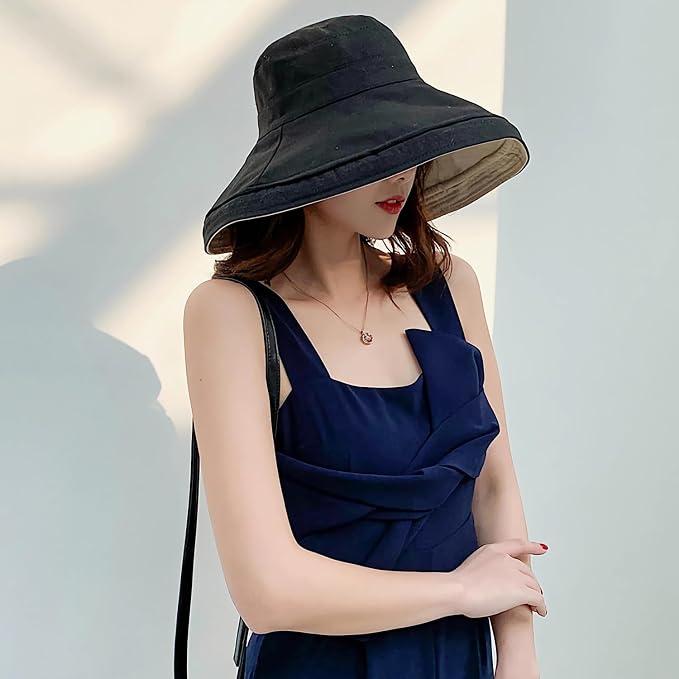 Women Wide Brim Sun Hats Metal Wired Edge Summer UV Protection Beach Fishing Hat - Image 6