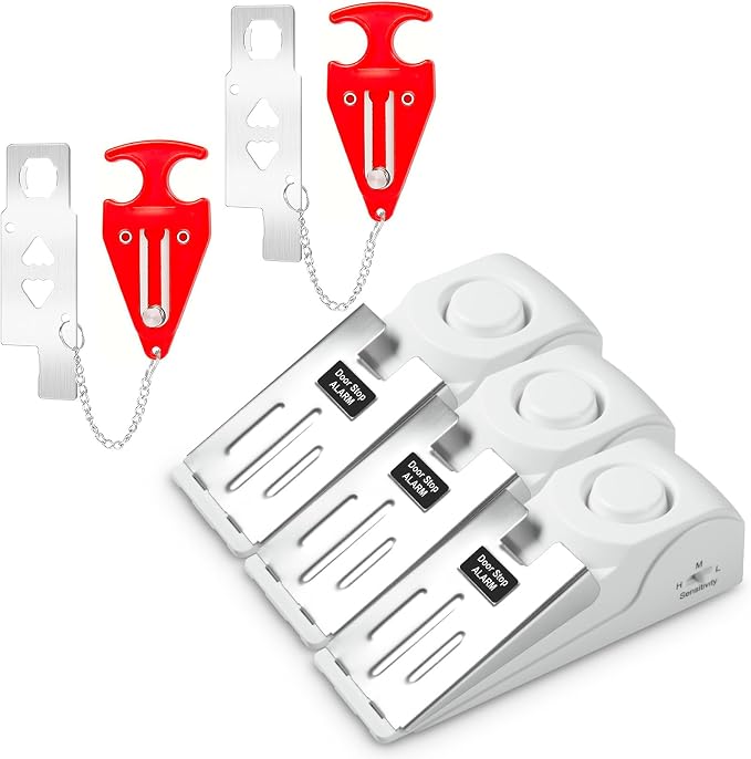 Portable Door Stop Alarm and Traveling Hotel Door Lock, No Installation Required by DouevoTotalHomeSecurity
