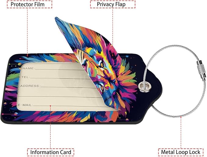 Rainbow Lion Head 2 Pack Luggage Tag - Image 2