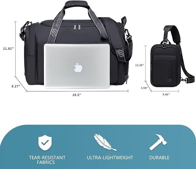 Gym Bags for Men Women, 42L Large Travel Duffle Bag, Carry On Bag for Airplanes - Image 2