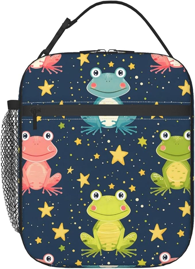 Frog Insulated Lunch Box for Women Men Frog Lunch Bag for Travel, or Fishing by cromcu