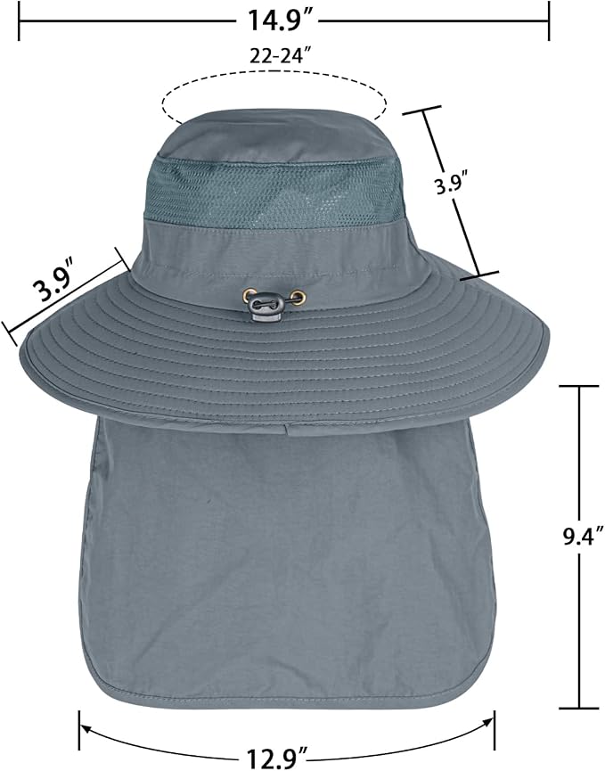 Sun Hats for Men Women Fishing Hat UPF 50+ Breathable Wide Brim Bucket Hats - Image 6