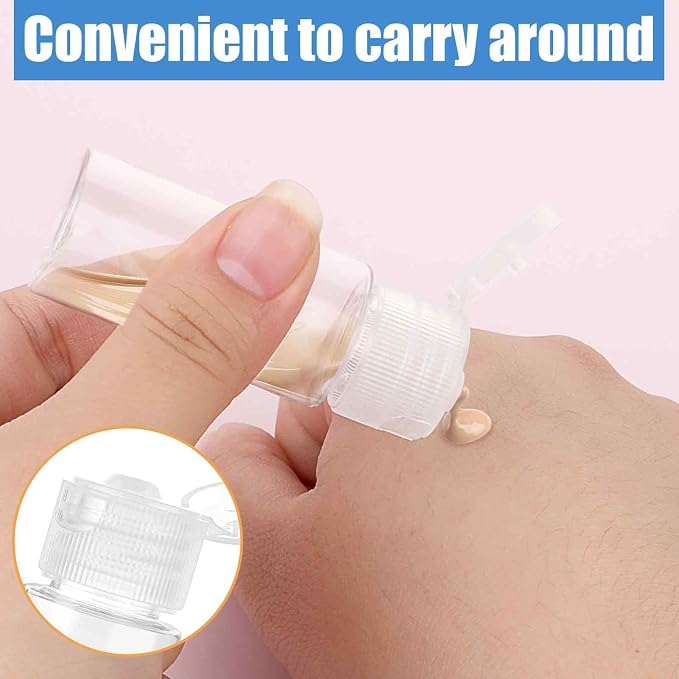 Travel Size Make up Sample Containers, 12 Clear Plastic Mini Travel Bottles - Image 4