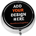 Custom Round Pill Case, Personalized Name/Photo Decor Travel Jewelry Organizer by COWDIY