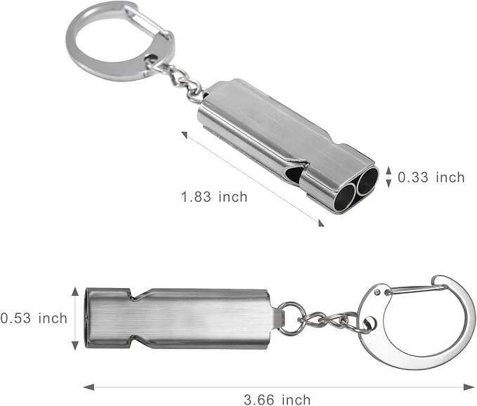 Whistle for Coaches Teachers, Emergency Survival Stainless Steel Whistles 2 Pack - Image 3