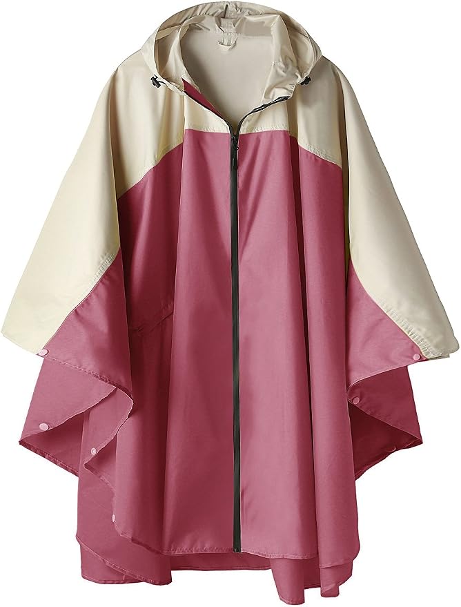 SaphiRose Unisex Rain Poncho Hooded Waterproof Raincoat by SaphiRose