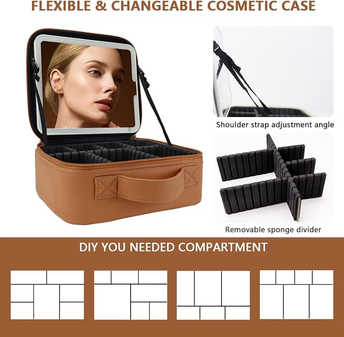Travel Makeup Bag for Women and Makeup Artists Cosmetic Organizer Large Makeup - Image 2