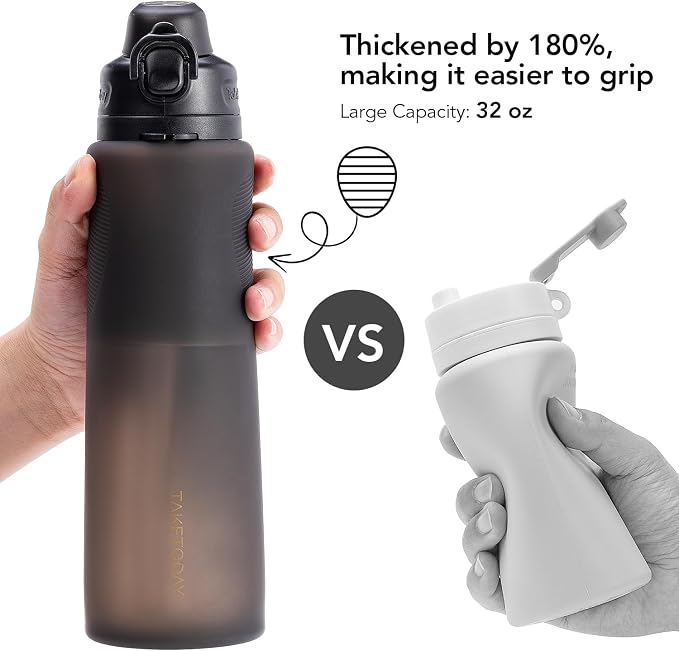 TakeToday Collapsible Water Bottles 32oz, Foldable Travel Water Bottle - Image 4