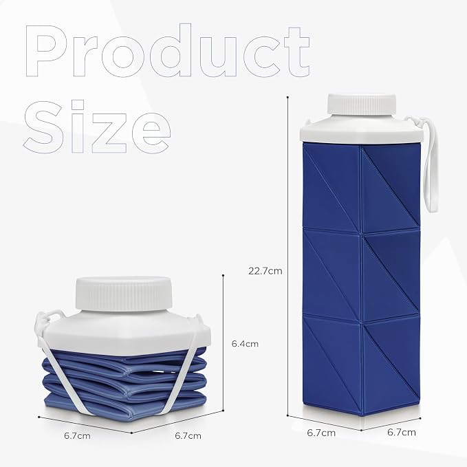 POMKAKA Collapsible Water Bottles 24.3oz, 2nd Generation Leakproof BPA-Free - Image 8