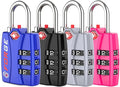 Forge Luggage Locks TSA Approved 4 Pack 4 Colors, Small Combination Lock by Forge