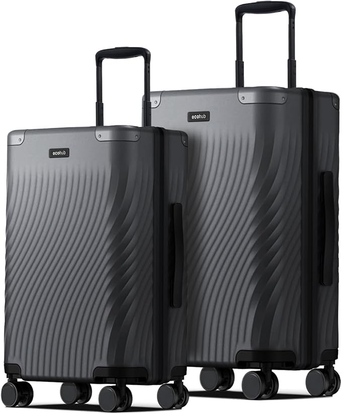 ECOHUB Hardside Expandable Carry On Luggage Sets, Recycled PC 20/24" Rolling by ECOHUB