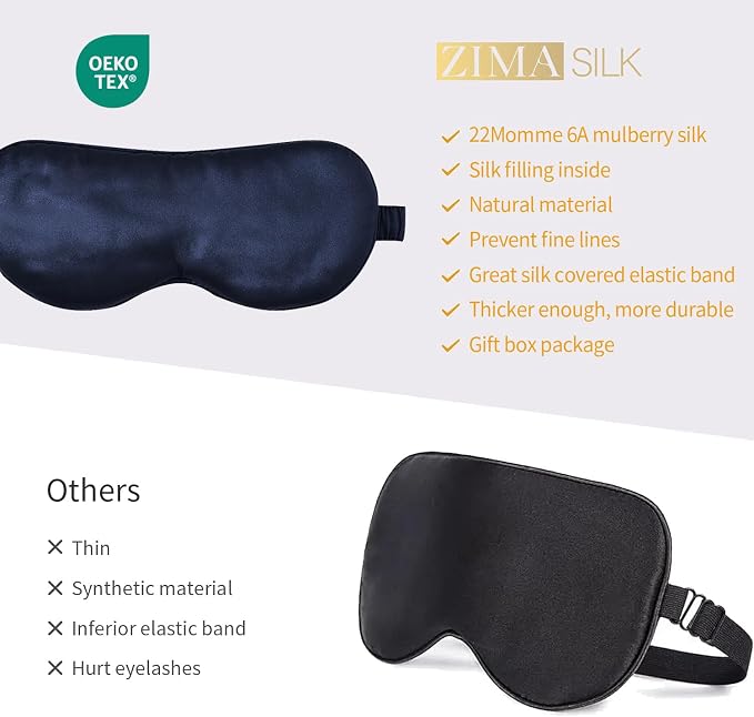 ZIMASILK Adjustable 100% 22 Momme Mulberry Silk Sleep Mask - Image 6