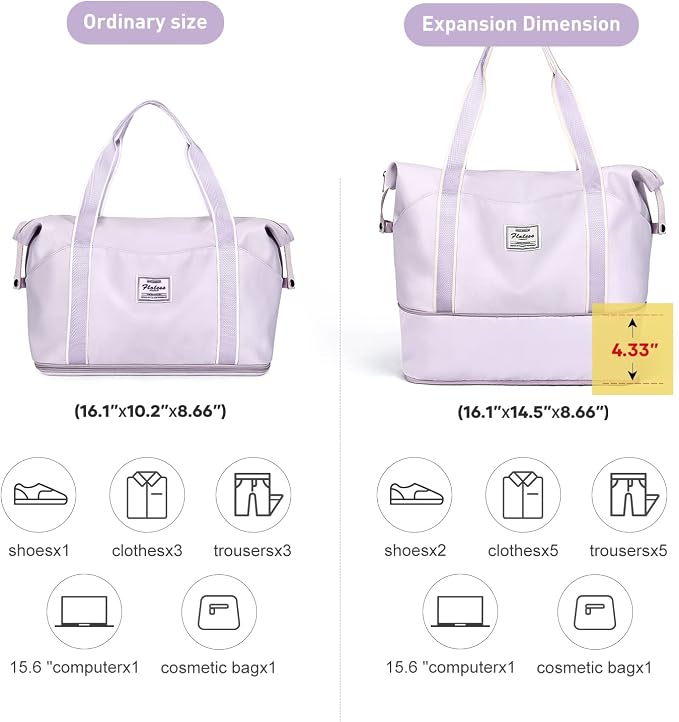 Travel Duffel Bag, Sports Tote Gym Bag, Shoulder Weekender Overnight Bag - Image 4