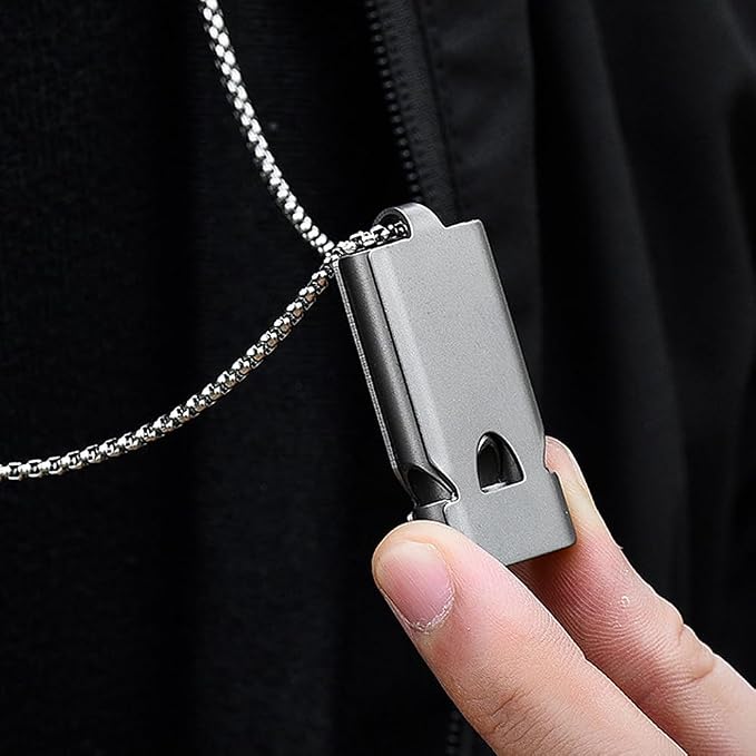Whistle Emergency Whistles Keychain Rape Whistle Stainless Steel High Decibel - Image 5