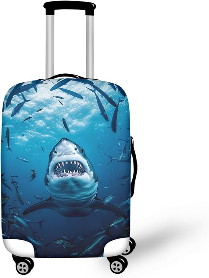 Seadworld Shark Luggage Cover 30-32 Inch High Elastic Thickened Travel Suitcase by Dremagia
