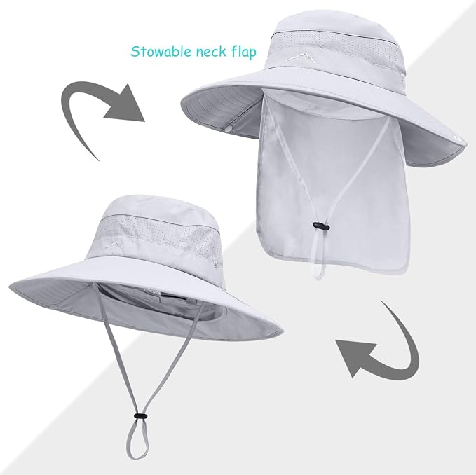 Sun Hats for Men Women, UPF50+ Protection Safari Hat, Wide Brim Fishing Hat - Image 2