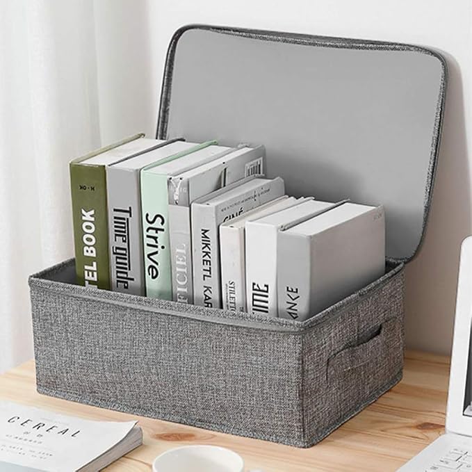 ANMINY 2PCS Storage Bins with Zipper Lids 13 Qt Lidded Fabric Storage Boxes - Image 6