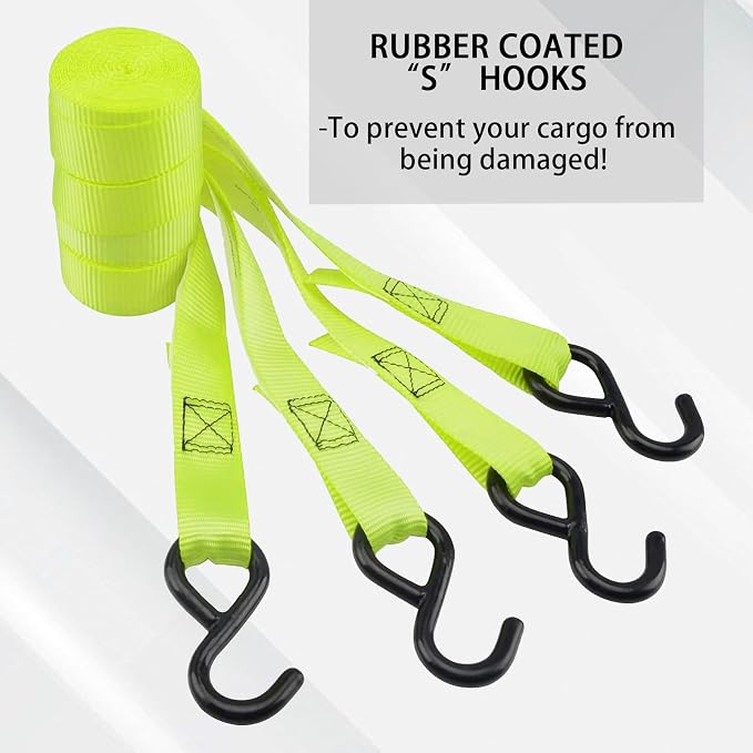 XSTRAP STANDARD Ratchet Tie Down Straps 4 Pk 10 Ft- 300 Lbs Load Cap- 900 Lbs - Image 4
