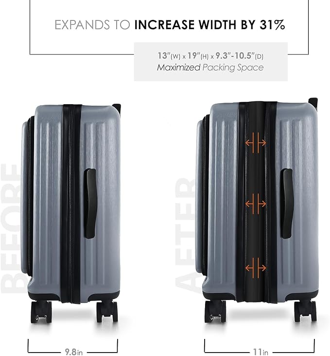 22 Inch Carry On Luggage 22x14x9 Airline Approved, Carry On Suitcase - Image 3