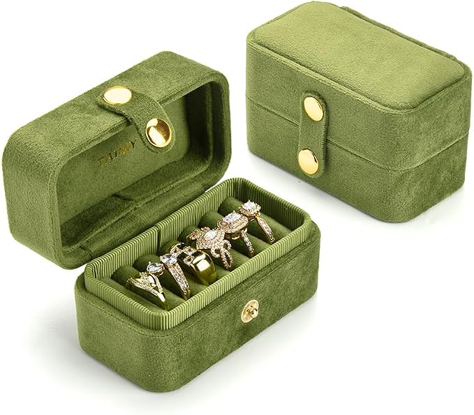 Travel Jewelry Case, Portable Pocket Size Small Plush Velvet Ring Box by TAIMY