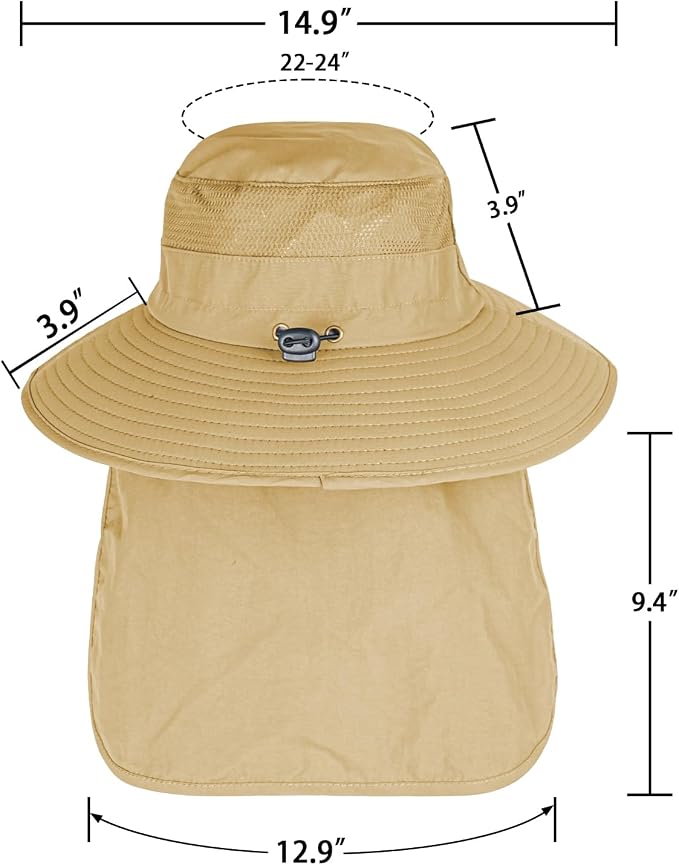 Sun Hats for Men Women Fishing Hat UPF 50+ Breathable Wide Brim Bucket Hats - Image 6