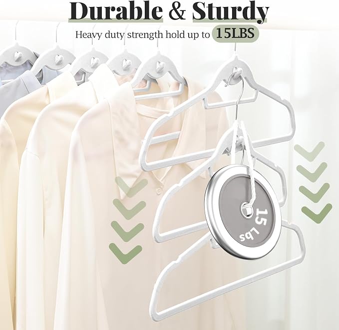 Velvet Felt Stackable Hangers 50 Pack, Non Slip, - Image 2