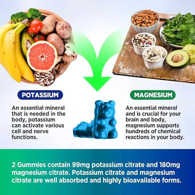 Potassium Magnesium Gummies, High Absorption Potassium Citrate 99mg Magnesium - Image 2