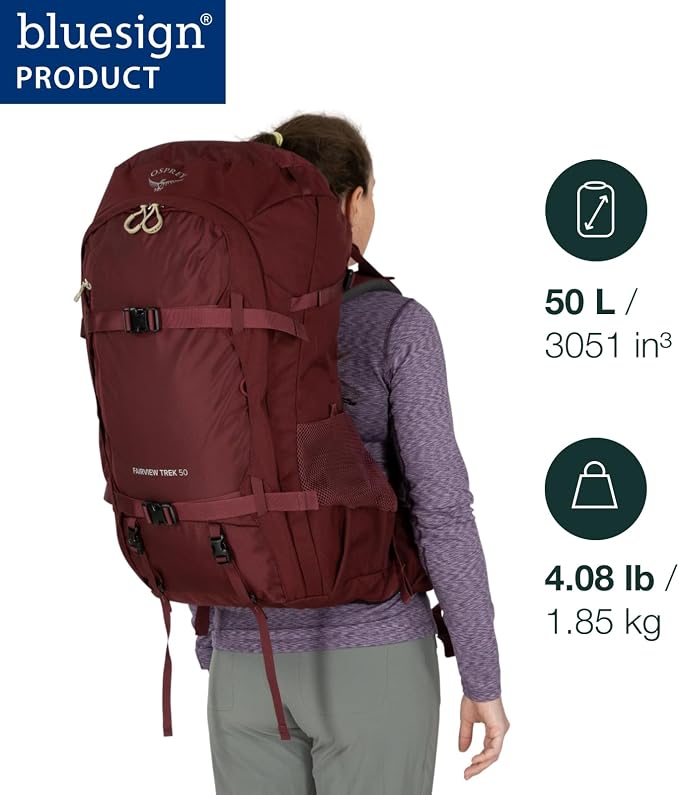 Osprey Fairview Trek 50L Women's Travel Backpack, Night Jungle Blue - Image 2