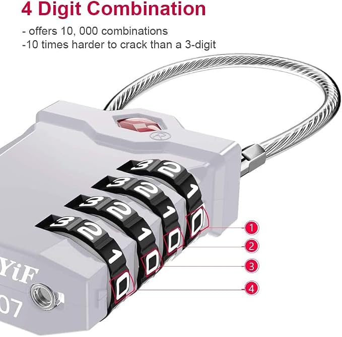 ZHEGE TSA Luggage Locks, Travel Locks - Image 3