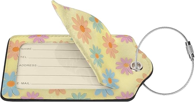 Flowers Leather Luggage Tag - Image 2