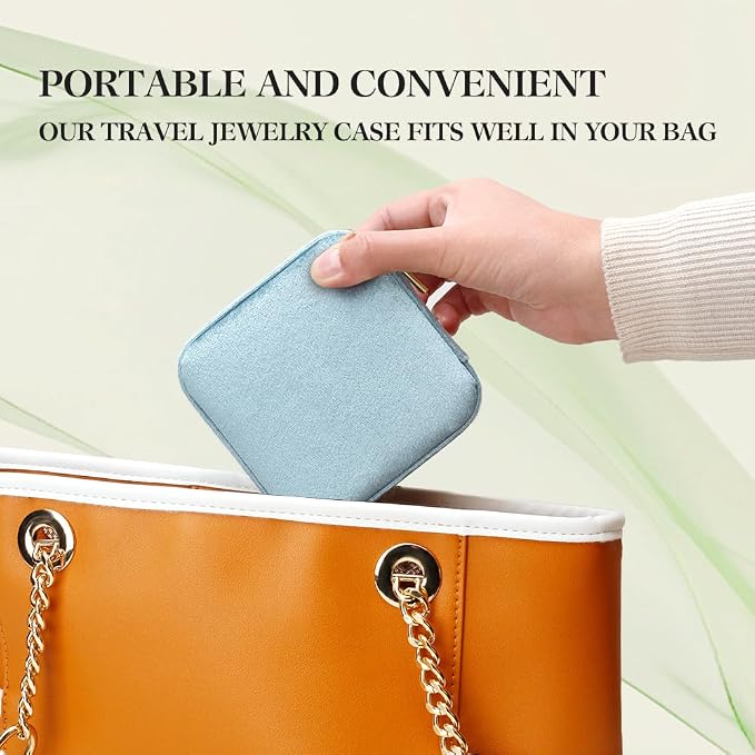 TAIMY Plush Velvet Travel Jewelry Box, Small Travel Jewelry Case, Portable Mini - Image 6