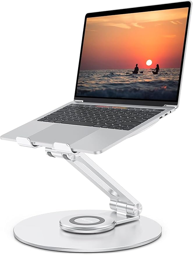 Adjustable Laptop Stand with 360 Rotating Base, OMOTON Ergonomic Laptop Riser by OMOTON