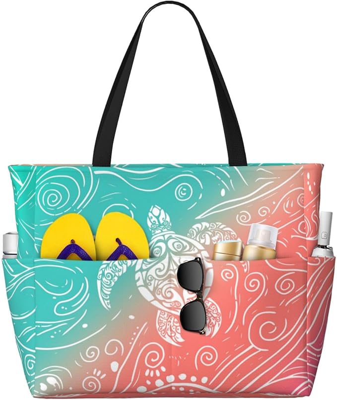 Beach Bag for Women Beach Tote Bag Waterproof Sandproof Large Bags by NLZI