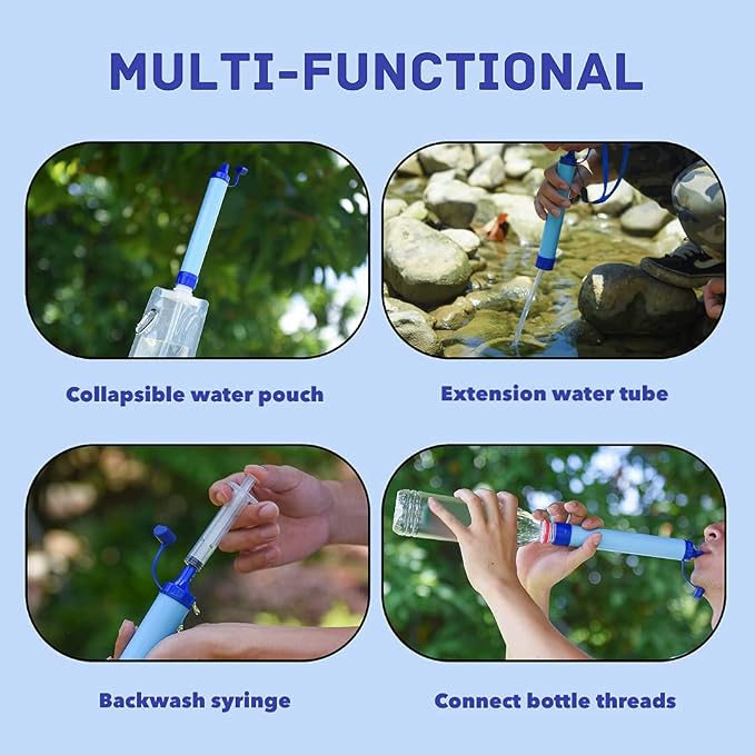 Personal Water Filter Straw Outdoor Portable Filtration Emergency Survival Gear - Image 5