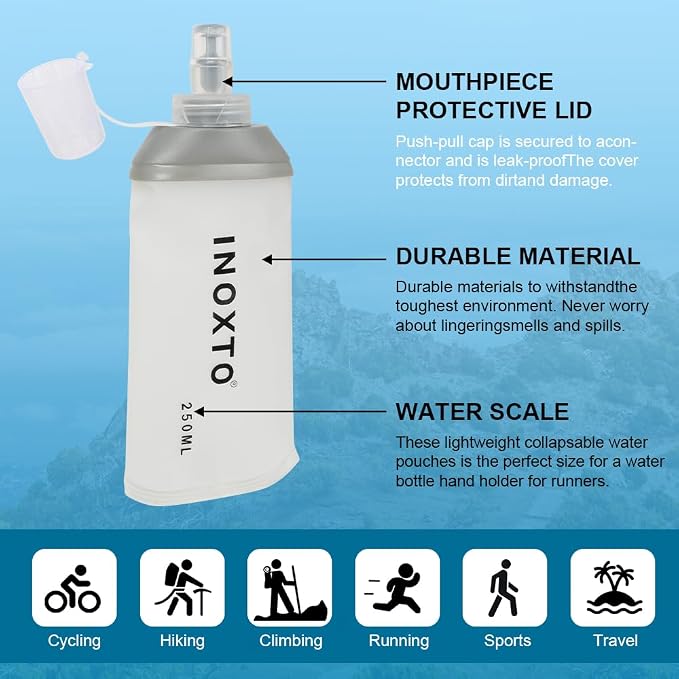 INOXTO Soft Flask, Collapsible Soft Water Bottles - Image 6