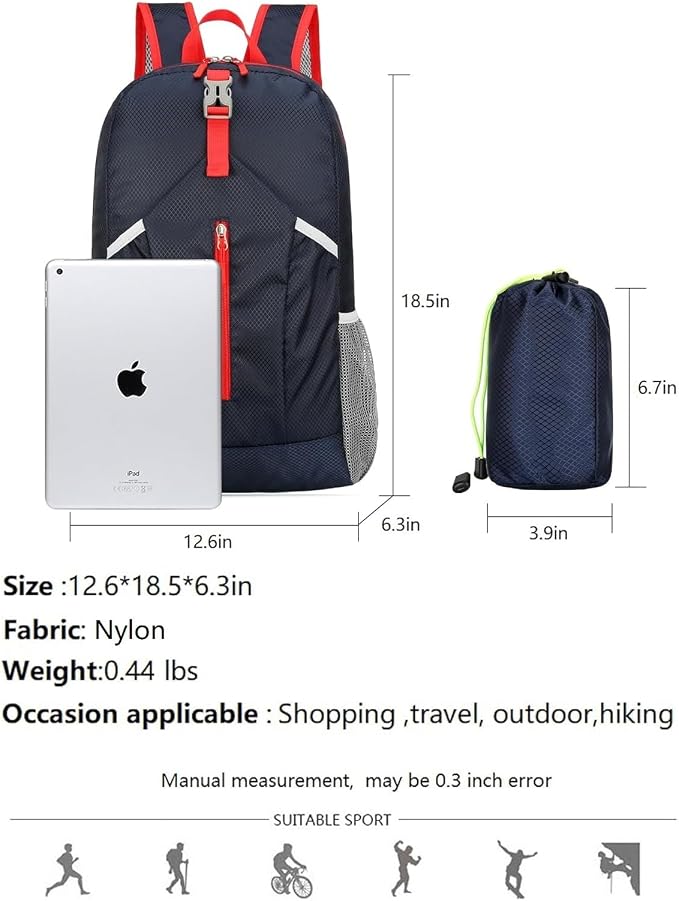 25L Hiking Backpack Foldable Sports Daypack Camping Collapsible Bag Water - Image 7