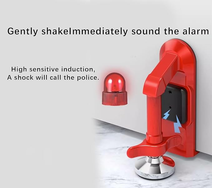 Portable Alarm Door Stopper Door Stop Alarm Door Stoppers Security Easy to - Image 4