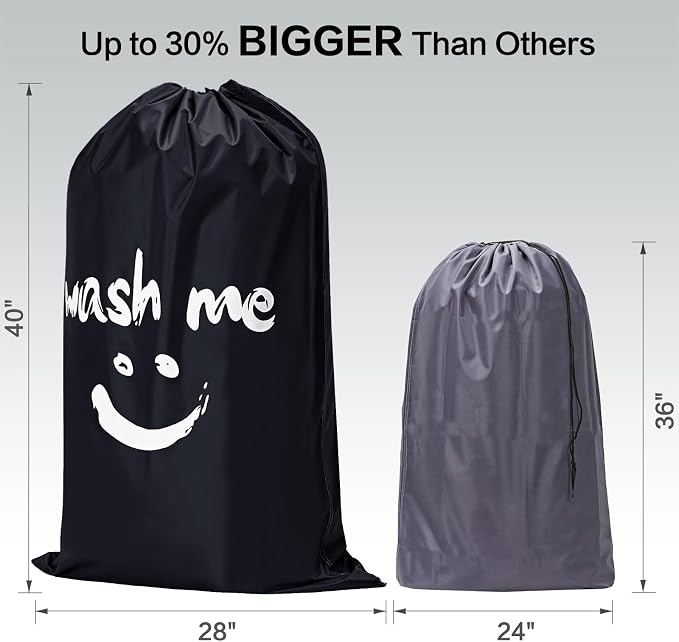 HOMEST 2 Pack XL Wash Me Travel Laundry Bag, Dirty Garments Organizer, Large - Image 5