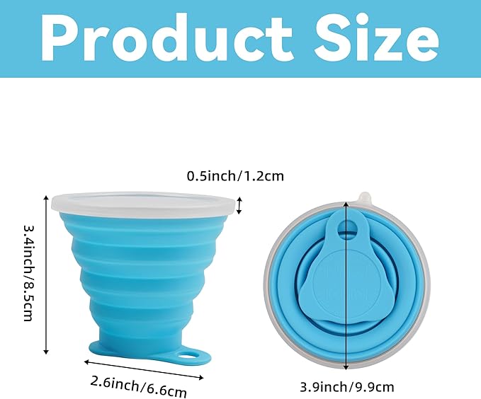 2 Pack Collapsible Silicone Travel Cups - Image 2