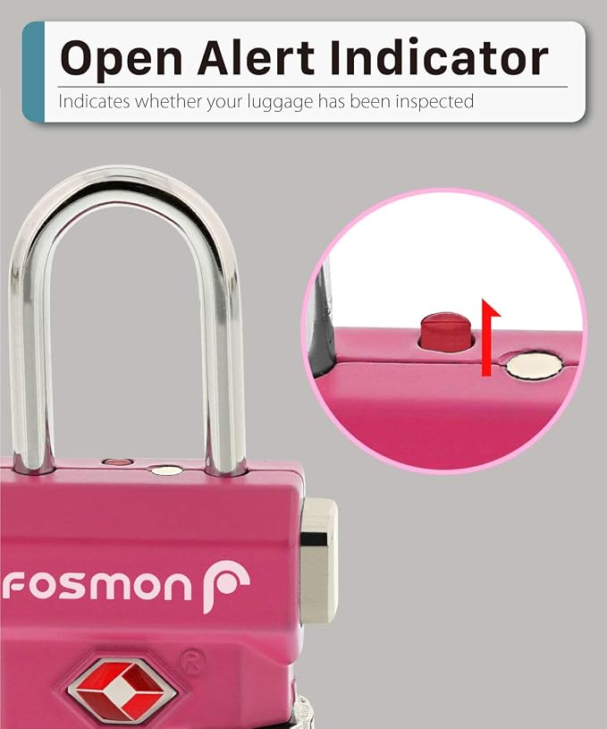 Fosmon TSA Approved Luggage Locks, Suitcase Travel Lock - Image 6