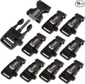 10Pack 3/4" Fire Starter Survival Whistle Buckle Flint Scraper by CooBigo