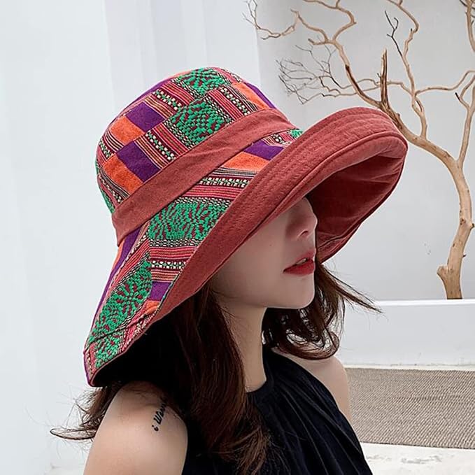 Women Wide Brim Sun Hats Metal Wired Edge Summer UV Protection Beach Fishing Hat - Image 3
