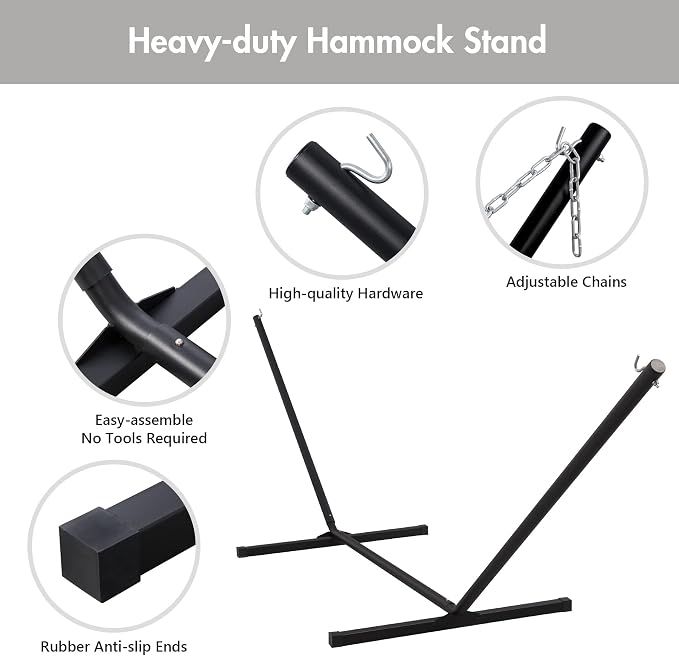 ANOW Double Hammock with Stand 12FT, Heavy Duty Hammocks with Stand - Image 3