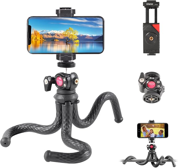 ULANZI FT-01 Phone Tripod with Holder, Mini Camera Flexible Tripod Stand with by ulanzi