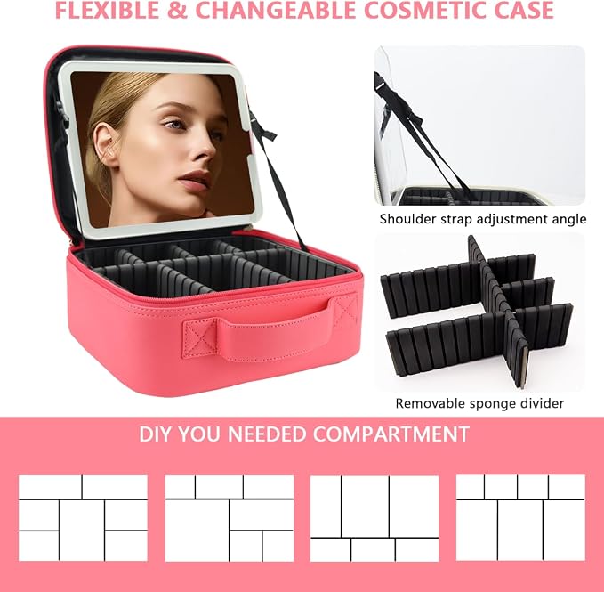 Travel Makeup Bag for Makeup Artists Large Makeup Case, - Image 2
