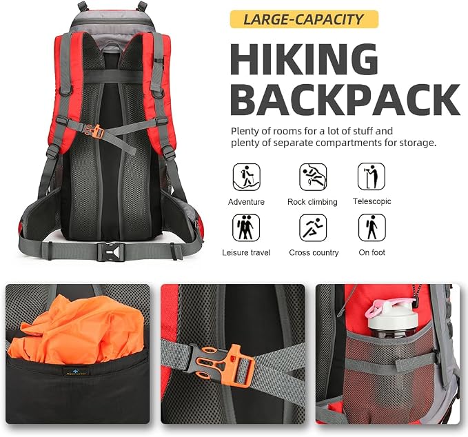 King'sGuard 60L Hiking Backpack Lightweight Camping Backpack - Image 4