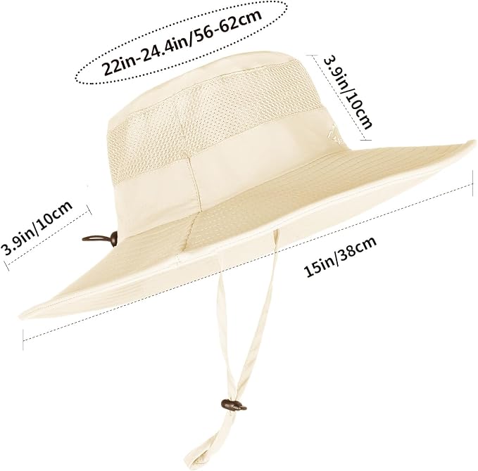 Sun Hats for Men Women Fishing Hat UPF 50+ Breathable Wide Brim Summer UV - Image 3