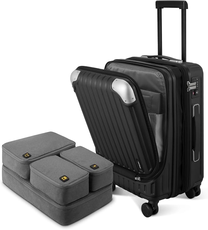 LEVEL8 Grace Carry On Luggage Airline Approved, 20 Inch Expandable Hardside by LEVEL8