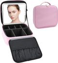 Travel Makeup Bag with LED Mirror Travel Makeup Organizer with 3 Lighted by Unknown